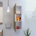 Medicine Cabinet Artic, Three Shelves, Single Door, White Light Oak Finish White Light Oak Particle Board