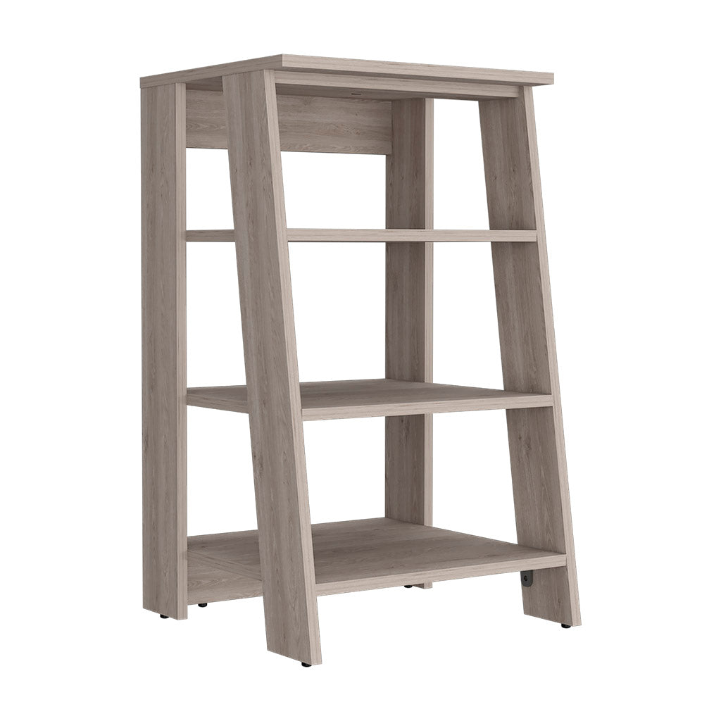 Linen Cabinet Jenne, Four Open Shelves, Light Gray Finish Light Gray Particle Board