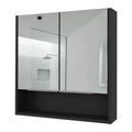 Medicine Cabinet With Mirror Lexington,Three Internal Shelves, Black Wengue Finish Black Particle Board