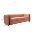 Contemporary Velvet Sofa Couch 84.25''W For Living Room, Pink Pink Velvet Wood Primary Living Space Tufted Back Modern Rolled Arms Foam Velvet 2 Seat