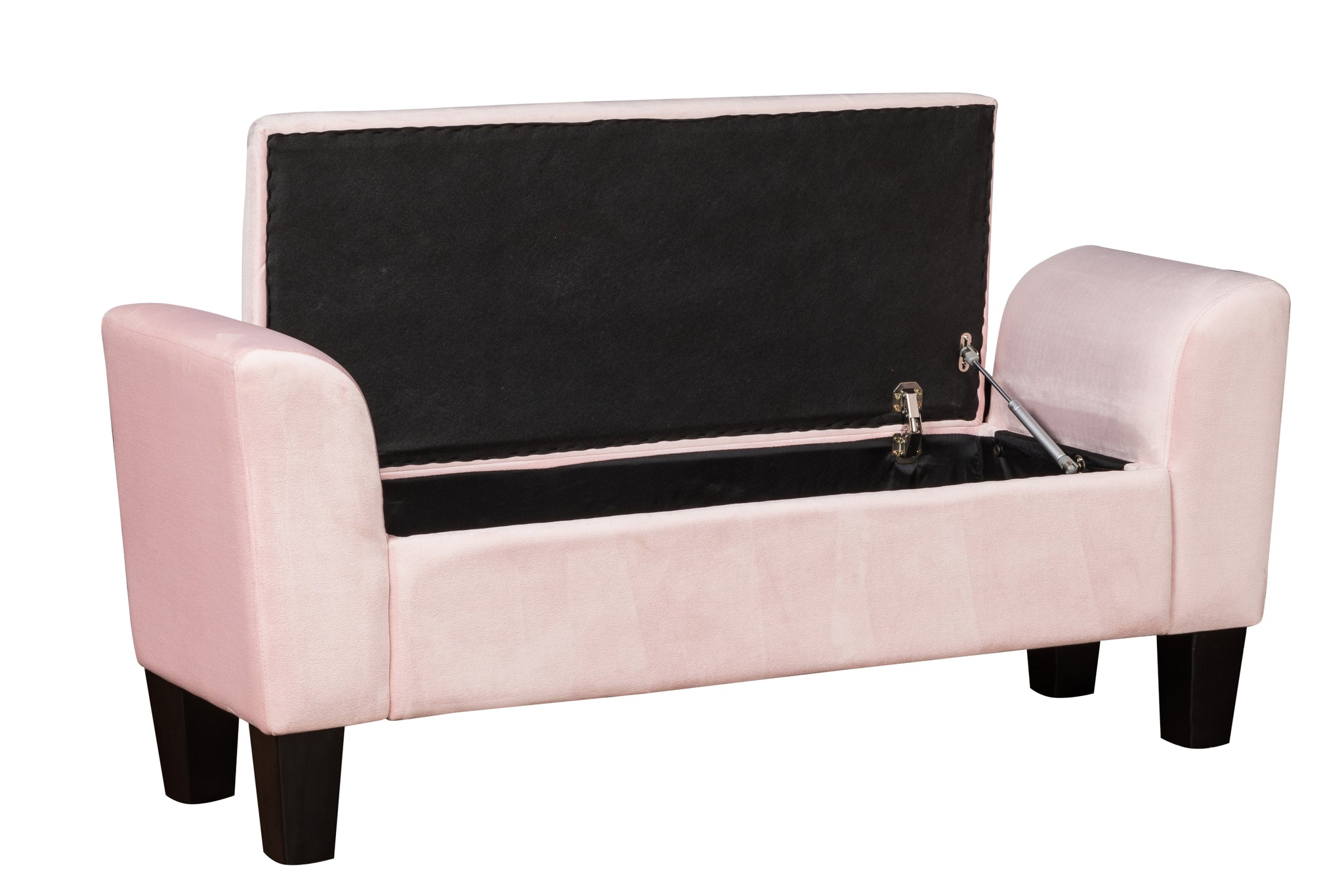 Mila 55" Pink Velvet Ottoman Bench with Storage