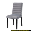 Gray Velvet Upholstered Side Chairs Set Of 2Pc Black Finish Wood Frame Casual Dining Room Furniture Black Dining Room Casual Side Chair Wood