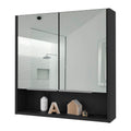 Medicine Cabinet With Mirror Lexington,Three Internal Shelves, Black Wengue Finish Black Particle Board