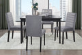 Gray Velvet Upholstered Side Chairs Set Of 2Pc Black Finish Wood Frame Casual Dining Room Furniture Black Dining Room Casual Side Chair Wood