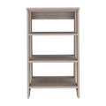 Linen Cabinet Jenne, Four Open Shelves, Light Gray Finish Light Gray Particle Board