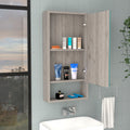 Medicine Cabinet Irvine, One External Shelf, Light Gray Finish Light Gray Particle Board