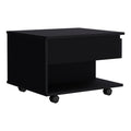 Lift Top Coffee Table Mercuri, Casters, Black Wengue Finish Black Particle Board