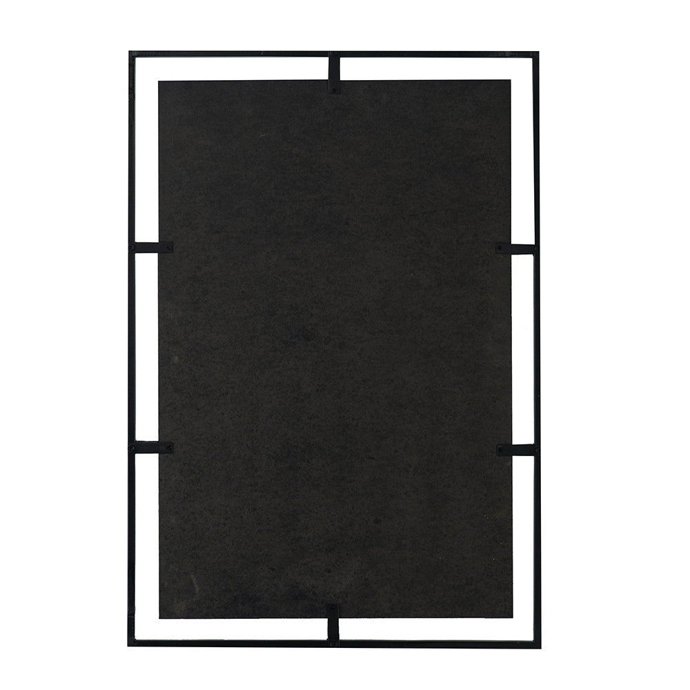 32" x 22" Rectangle Antiqued Wall Mirror Wall Mirror black-iron