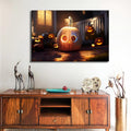 1Pcs Drop Ping Framed Canvas Wall Art Decor Painting For Halloween, Jack O Lanterns Painting For Halloween Gift, Decoration For Halloween Living Room, Bedroom Decor 3624In Thickness 1.5Inch Multicolor Canvas