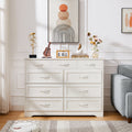 Bedroom Dresser, 9 Drawer Long Dresser With Antique Handles, Wood Chest Of Drawers For Kids Room, Living Room, Entry And Hallway, White, 47.56''W X 15.75''D X 34.45''H. White Particle Board