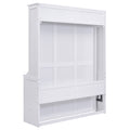 Queen Size Murphy Bed With A Shelf, White Box Spring Not Required Queen White Wood Bedroom Murphy Solid Wood Mdf