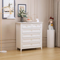 Solid Wood Spray Painted Drawer Dresser Bar,Buffet Tableware Cabinet Lockers Buffet Server Console Table Lockers, Retro Round Handle, Applicable To The Dining Room, Living Room,Kitchen Corridor,White 5 Or More Drawers White White Primary Living Space