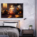 1Pcs Drop Ping Framed Canvas Wall Art Decor Painting For Halloween, Jack O Lanterns Painting For Halloween Gift, Decoration For Halloween Living Room, Bedroom Decor 3624In Thickness 1.5Inch Multicolor Canvas