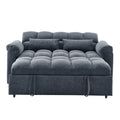 Loveseats Sofa Bed With Pull Out Bed,Adjsutable Back,Blue Grey Blue Grey Linen Wood Primary Living Space Medium Soft Tight Back Eucalyptus Pillow Top Arms Foam Linen 2 Seat