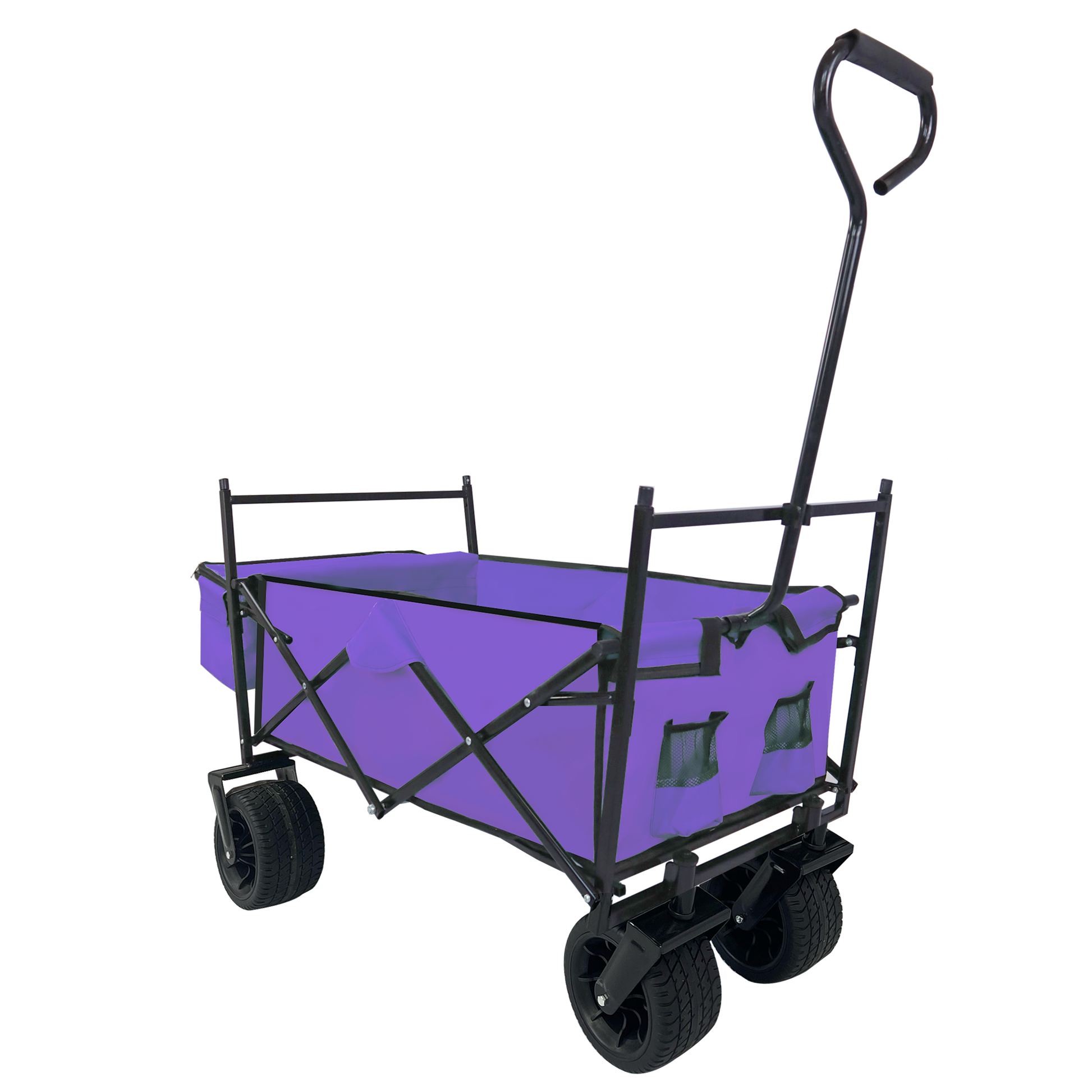 Outdoor Garden Park Utility Kids Wagon Portable Beach Trolley Cart Camping Foldable Folding Wagon Purple Fabric Steel