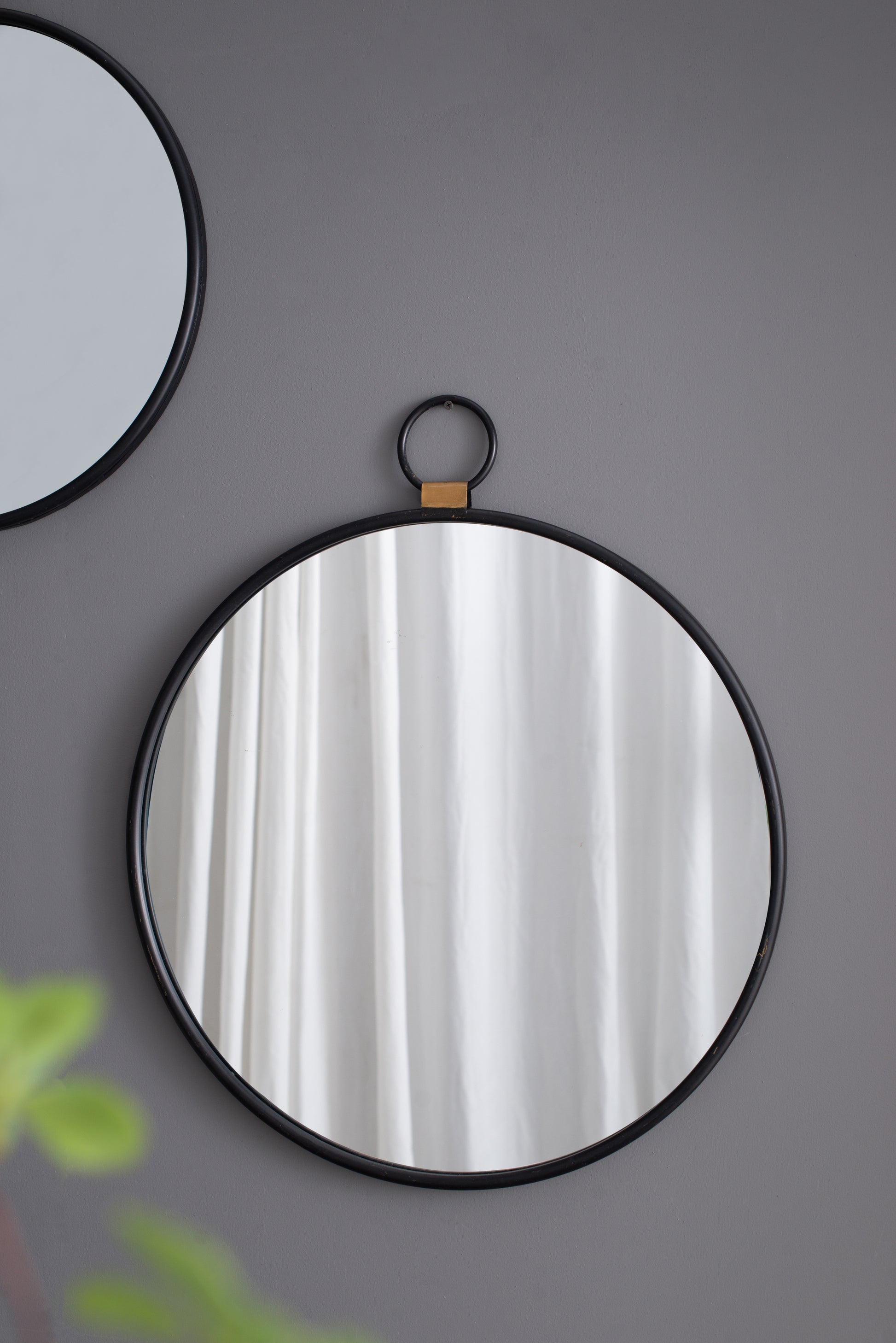 24" x 27" Wall Mirror with Black Frame, Contemporary black-iron