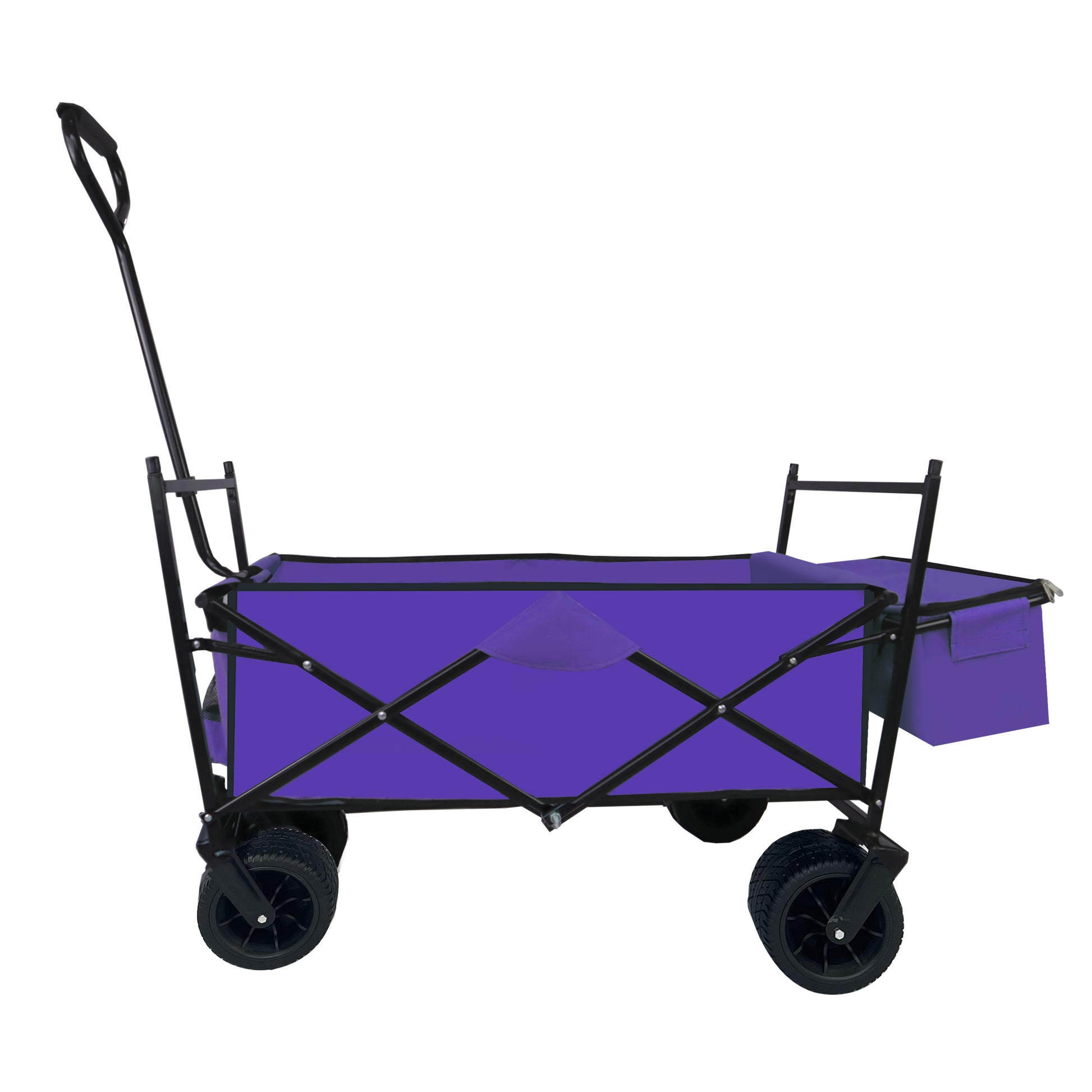 Outdoor Garden Park Utility Kids Wagon Portable Beach Trolley Cart Camping Foldable Folding Wagon Purple Fabric Steel