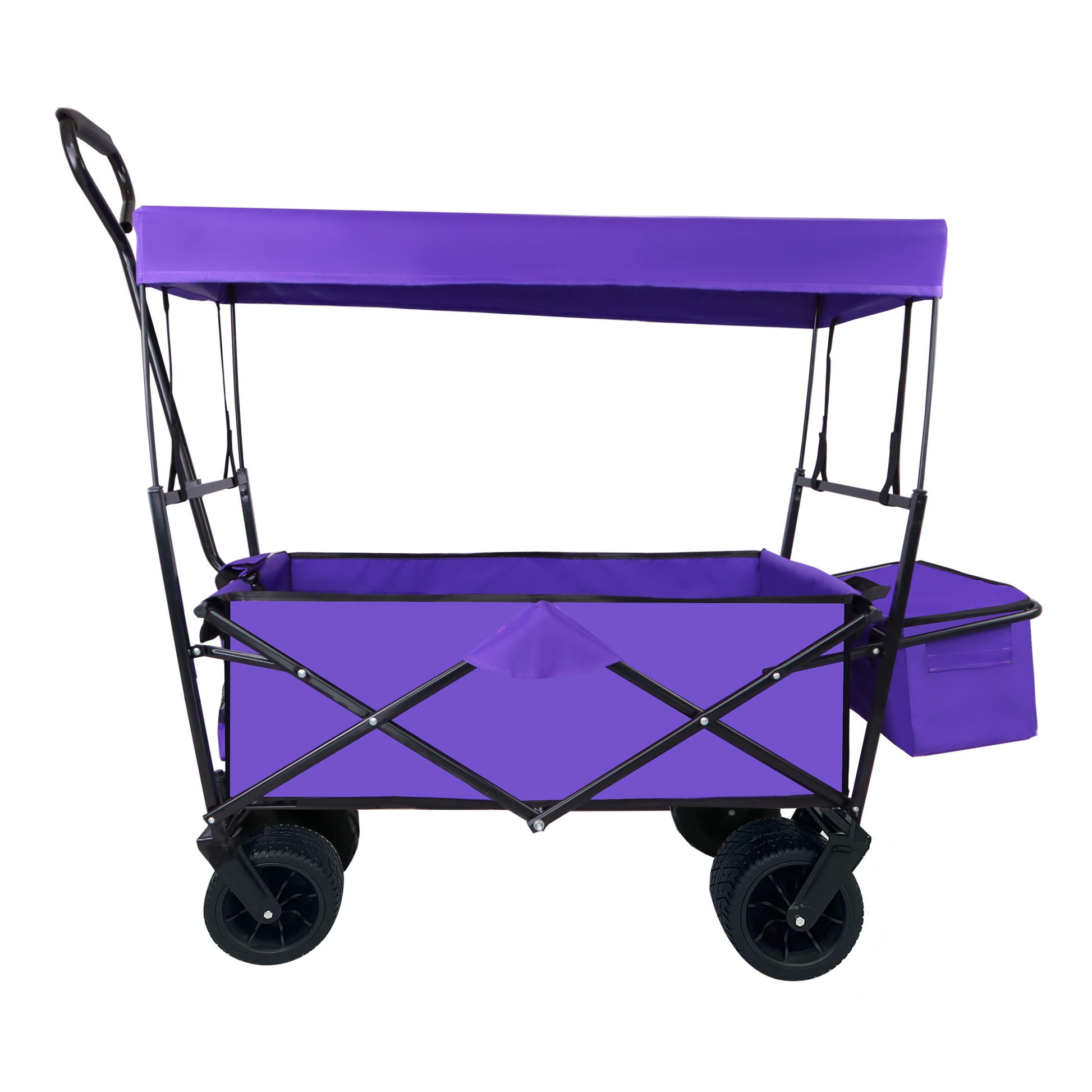 Outdoor Garden Park Utility Kids Wagon Portable Beach Trolley Cart Camping Foldable Folding Wagon Purple Fabric Steel