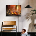 Drop Ping Framed Canvas Wall Art Decor Painting For Halloween, Jack O Lanterns Painting For Halloween Gift, Decoration For Halloween Living Room, Bedroom Decor Ready To Hang Rectangle Framed Multicolor Halloween Oversized 41In Canvas Cultures And