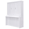 Queen Size Murphy Bed With A Shelf, White Box Spring Not Required Queen White Wood Bedroom Murphy Solid Wood Mdf