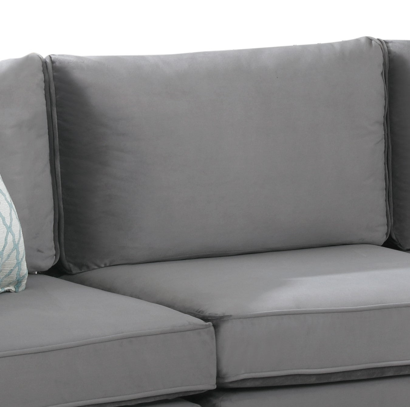 Zelmira 120" Gray Velvet 4Pc Sofa Gray Velvet