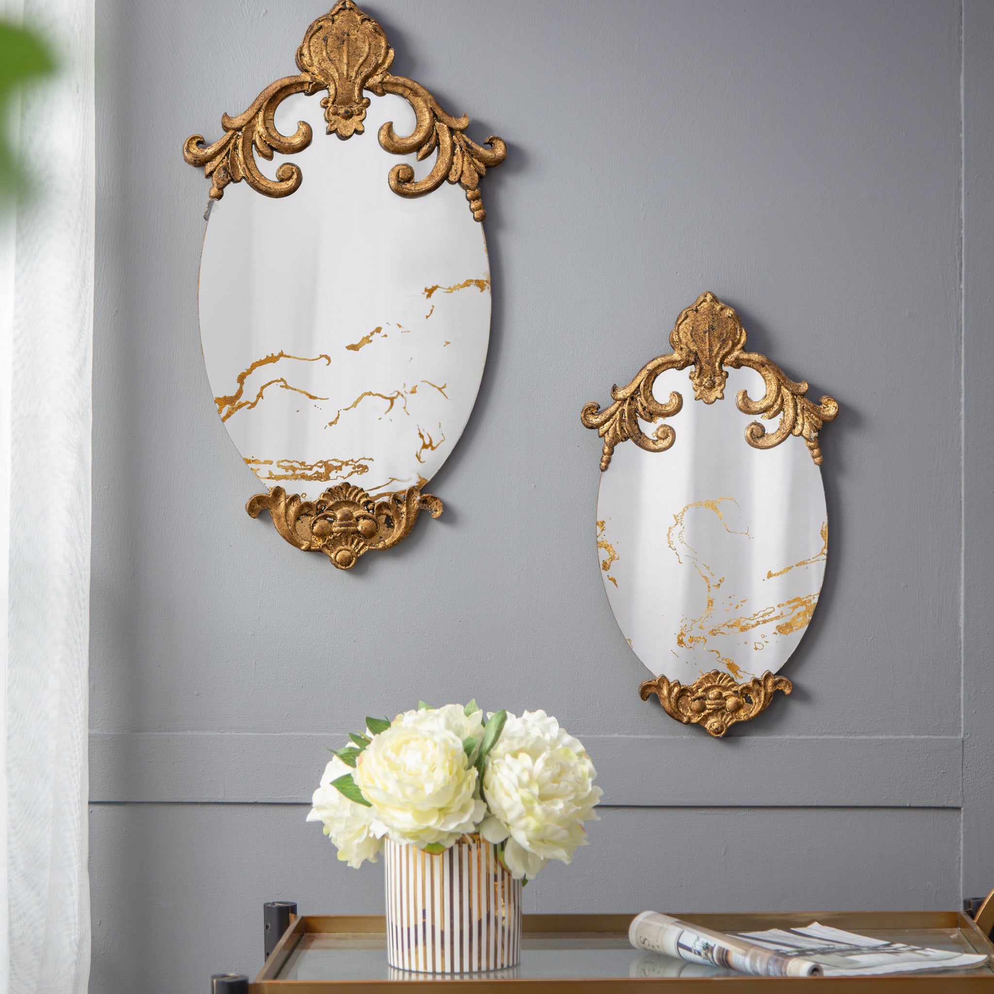 20" X 12" Decorative Oval Wall Mirror, Accent