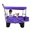 Outdoor Garden Park Utility Kids Wagon Portable Beach Trolley Cart Camping Foldable Folding Wagon Purple Fabric Steel