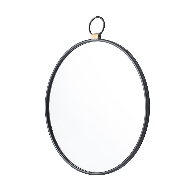 24" x 27" Wall Mirror with Black Frame, Contemporary black-iron