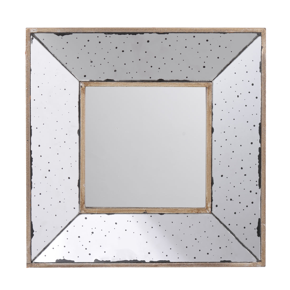 12" X 12" Distressed Silver Square Accent Mirror, Wall Mirror For Living Room, Entryway, Office, Bedroom, Hallway Silver Mdf Glass