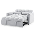Loveseats Sofa Bed With Pull Out Bed,Adjsutable Back,Light Grey Grey Linen Wood Primary Living Space Medium Soft Tight Back Eucalyptus Pillow Top Arms Foam Linen 2 Seat