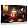 1Pcs Drop Ping Framed Canvas Wall Art Decor Painting For Halloween, Jack O Lanterns Painting For Halloween Gift, Decoration For Halloween Living Room, Bedroom Decor 3624In Thickness 1.5Inch Multicolor Canvas