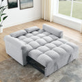 Loveseats Sofa Bed With Pull Out Bed,Adjsutable Back,Light Grey Grey Linen Wood Primary Living Space Medium Soft Tight Back Eucalyptus Pillow Top Arms Foam Linen 2 Seat