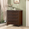 Solid Wood Spray Painted Drawer Dresser Bar,Buffet Tableware Cabinet Lockers Buffet Server Console Table Lockers, Retro Round Handle, Applicable To The Dining Room, Living Room,Kitchen Corridor,Auburn 3 4 Drawers Auburn Brown Primary Living Space Solid