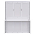 Queen Size Murphy Bed With A Shelf, White Box Spring Not Required Queen White Wood Bedroom Murphy Solid Wood Mdf