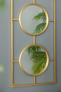 3 Mirror Piece Wall Mirror in Gold Rectangular Frame gold-iron