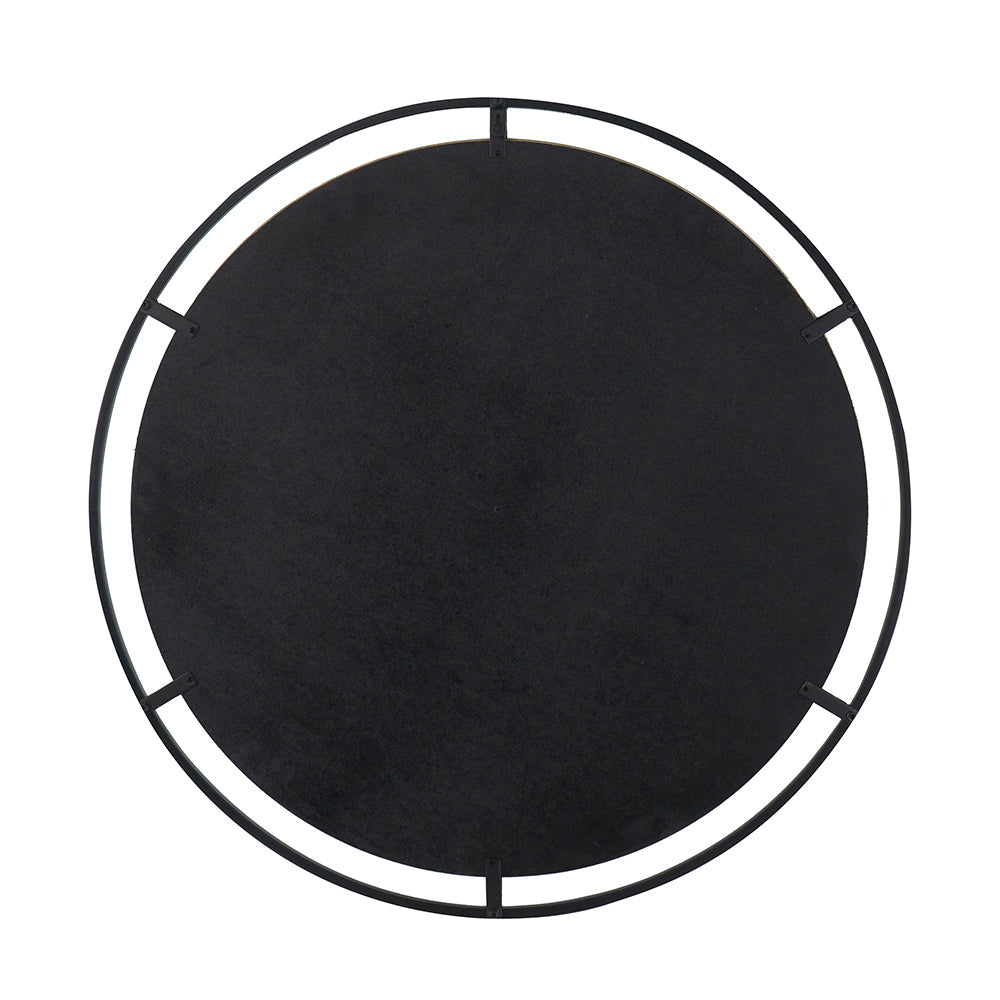 D31.5x0.5" Theodor Mirror with industrial design Round black-iron