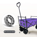 Outdoor Garden Park Utility Kids Wagon Portable Beach Trolley Cart Camping Foldable Folding Wagon Purple Fabric Steel