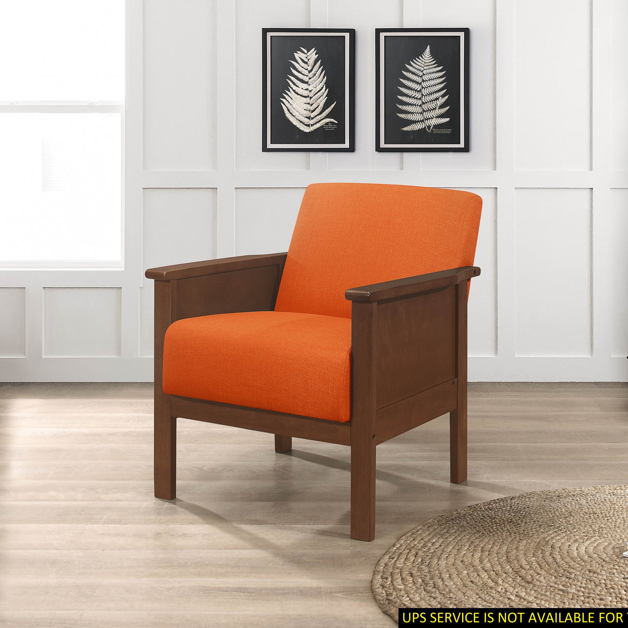 Durable Accent Chair 1Pc Luxurious Orange Upholstery Plush Cushion Comfort Modern Living Room Furniture Orange Primary Living Space Contemporary,Modern,Traditional Wood