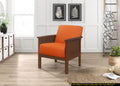 Durable Accent Chair 1Pc Luxurious Orange Upholstery Plush Cushion Comfort Modern Living Room Furniture Orange Primary Living Space Contemporary,Modern,Traditional Wood