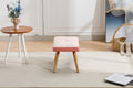 Wooden Step Ottoman,Wooden Step Stool For Adults,Square Cushion Foot Stool,Small Stool With Non Slip Pad,Wood Stool Suitable For Bedroom, Living Room And Kitchen Pink Pink Foam Linen