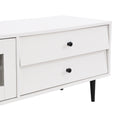 ON TREND Chic Elegant Design TV Stand with Sliding white-primary living space-70 inches-70-79