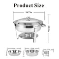 Round Buffet Catering Dish For Home And Outdoor 6 Packs Silver Stainless Steel