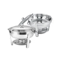 Round Buffet Catering Dish For Home And Outdoor 2 Pcs Sets Silver Stainless Steel