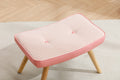 Wooden Step Ottoman,Wooden Step Stool For Adults,Square Cushion Foot Stool,Small Stool With Non Slip Pad,Wood Stool Suitable For Bedroom, Living Room And Kitchen Pink Pink Foam Linen