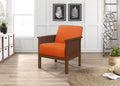 Durable Accent Chair 1Pc Luxurious Orange Upholstery Plush Cushion Comfort Modern Living Room Furniture Orange Primary Living Space Contemporary,Modern,Traditional Wood