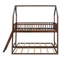 Twin Over Twin Twin House Bunk Bed With Extending Trundle And Ladder Espresso Plywood