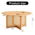 Naturally Elegant Wooden Coffee Table With Faux Rattan Accents Perfect For Stylish Living Rooms And Cozy Tea Time Natural Wood Wood