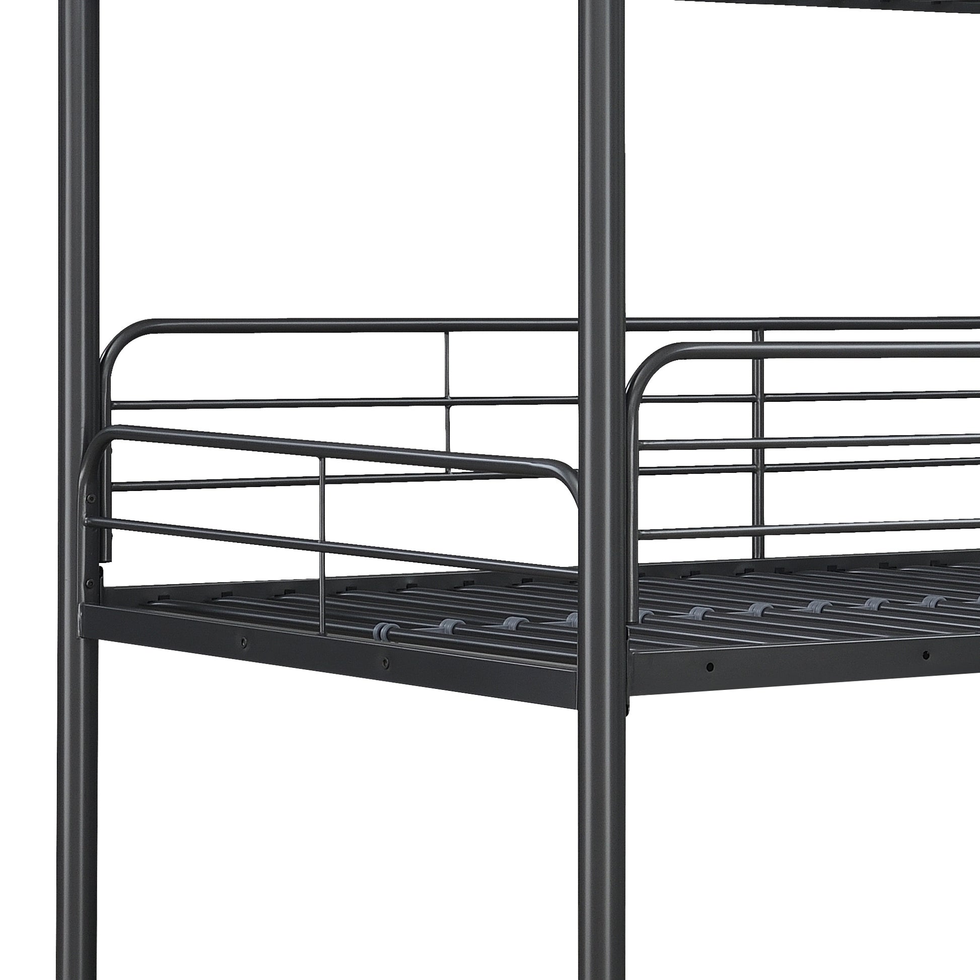 Furnituretriple Bunk Bed, Twin Twin Twin, Black Black Metal