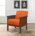 Durable Accent Chair 1Pc Luxurious Orange Upholstery Plush Cushion Comfort Modern Living Room Furniture Orange Primary Living Space Contemporary,Modern,Traditional Wood