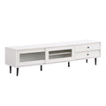 ON TREND Chic Elegant Design TV Stand with Sliding white-primary living space-70 inches-70-79